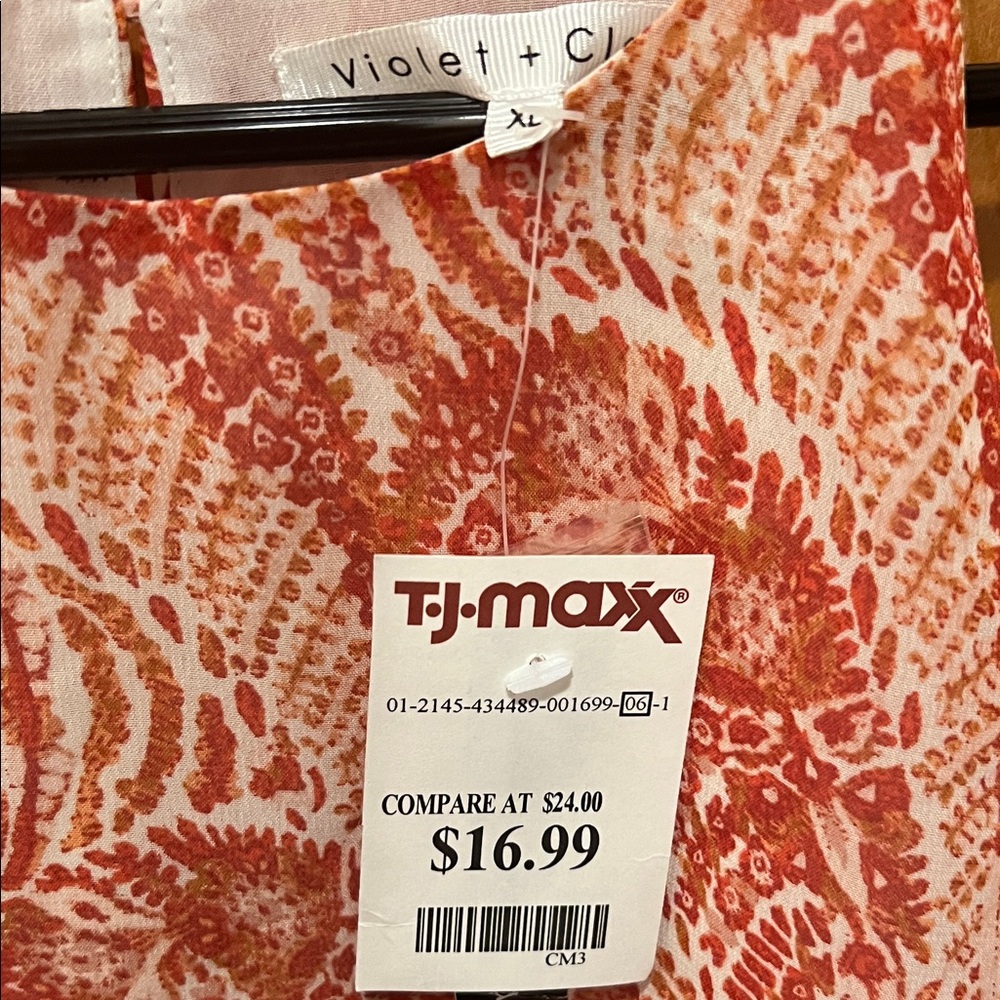 Orange Patterned Tank Top - Picture 3 of 5